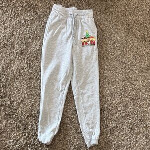 Peanuts Gray Joggers with Holiday Design with Snoopy and Charlie Brown